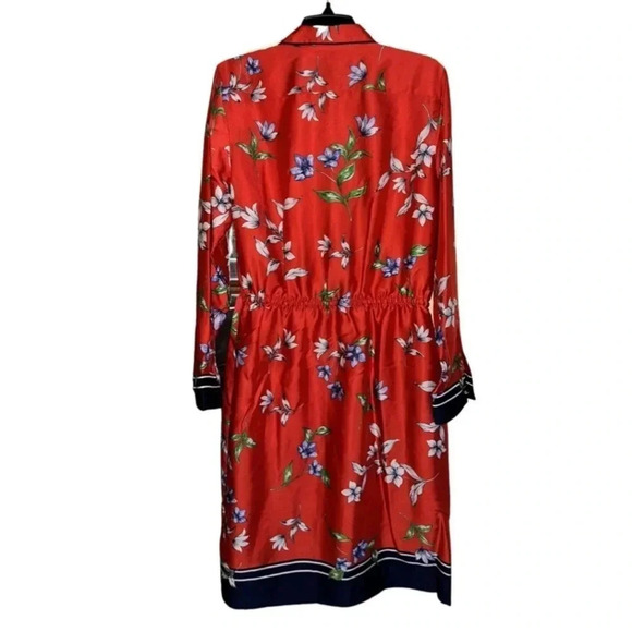 Lauren Ralph Lauren Paza Red Floral Print Twill Dress Size 10 - Picture 4 of 10